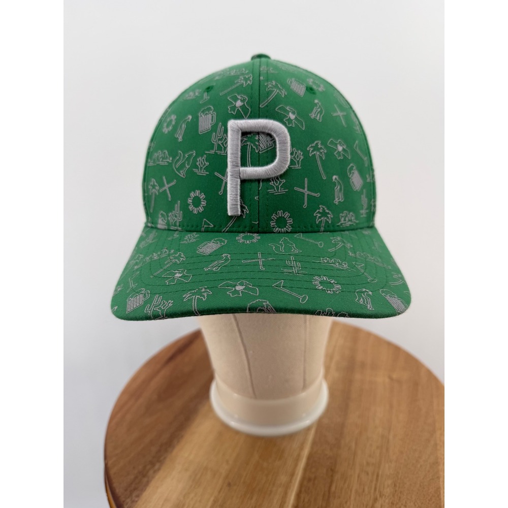 Puma Golf Men Green Desert Print P Snapback Hat Baseball Cap 022933-01